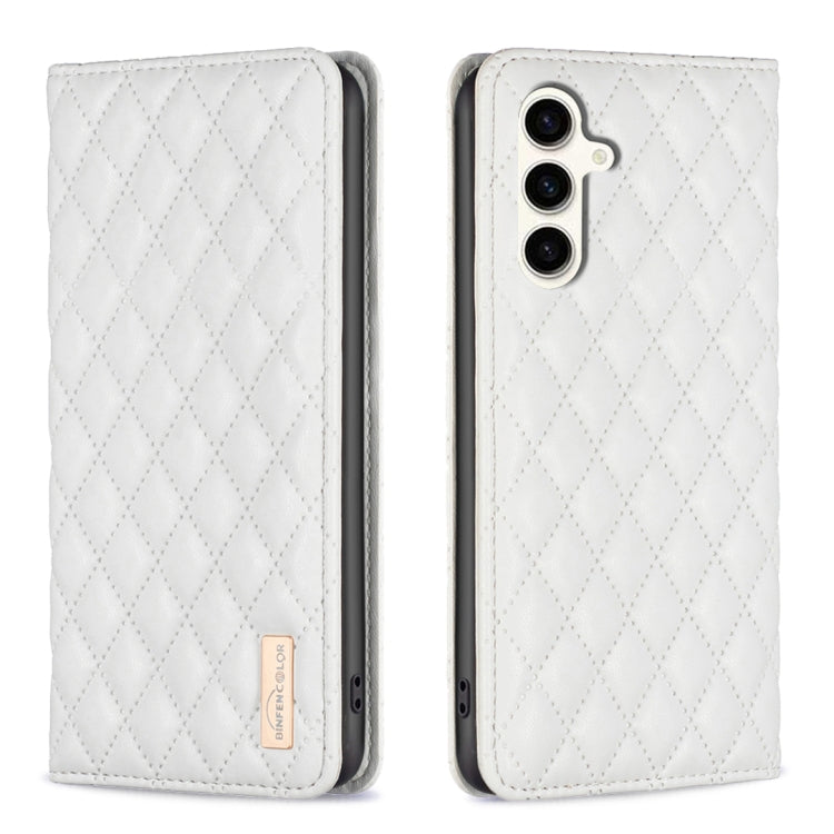 Diamond Lattice Magnetic Leather Flip Phone Case, For Samsung Galaxy S25 5G, For Samsung Galaxy S25+ 5G, For Samsung Galaxy S25 Ultra 5G, For Samsung Galaxy S24 FE 5G