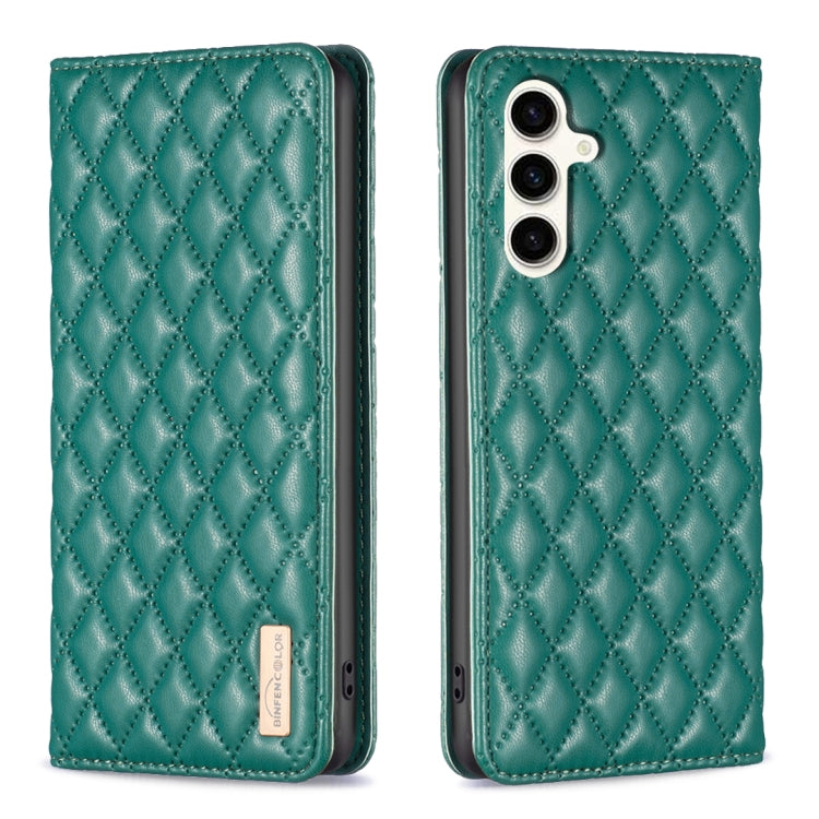 Diamond Lattice Magnetic Leather Flip Phone Case, For Samsung Galaxy S25 5G, For Samsung Galaxy S25+ 5G, For Samsung Galaxy S25 Ultra 5G, For Samsung Galaxy S24 FE 5G