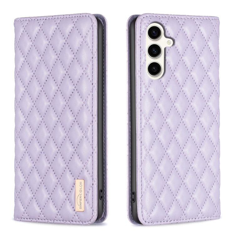 Diamond Lattice Magnetic Leather Flip Phone Case, For Samsung Galaxy S25 5G, For Samsung Galaxy S25+ 5G, For Samsung Galaxy S25 Ultra 5G, For Samsung Galaxy S24 FE 5G