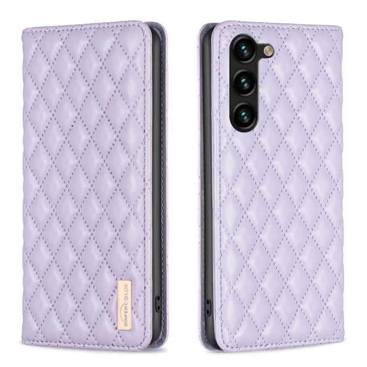 Diamond Lattice Magnetic Leather Flip Phone Case, For Samsung Galaxy S25 5G, For Samsung Galaxy S25+ 5G, For Samsung Galaxy S25 Ultra 5G, For Samsung Galaxy S24 FE 5G
