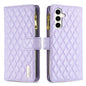 Diamond Lattice Zipper Wallet Leather Flip Phone Case, For Galaxy S27+ 5G, For Galaxy S26 FE 5G, For Samsung Galaxy S25 5G, For Samsung Galaxy S25+ 5G, For Samsung Galaxy S25 Ultra 5G, For Samsung Galaxy S24 FE 5G