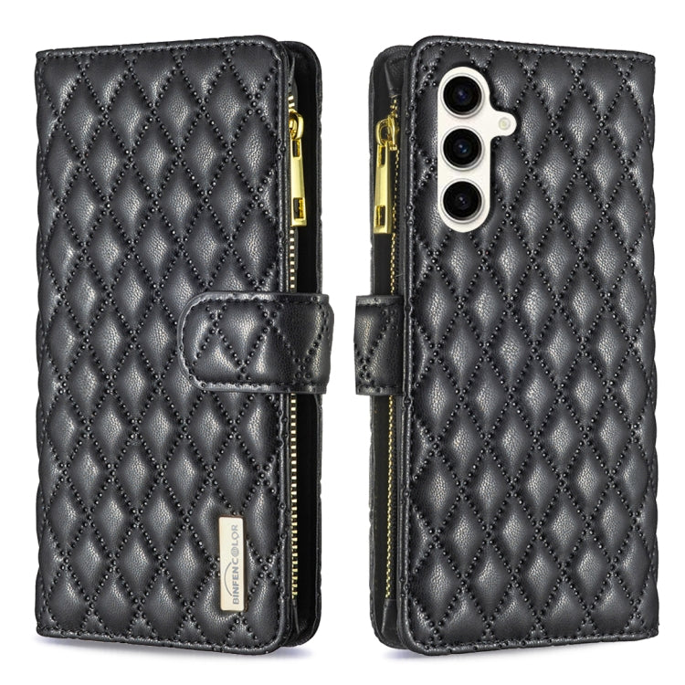 Diamond Lattice Zipper Wallet Leather Flip Phone Case, For Galaxy S27+ 5G, For Galaxy S26 FE 5G, For Samsung Galaxy S25 5G, For Samsung Galaxy S25+ 5G, For Samsung Galaxy S25 Ultra 5G, For Samsung Galaxy S24 FE 5G