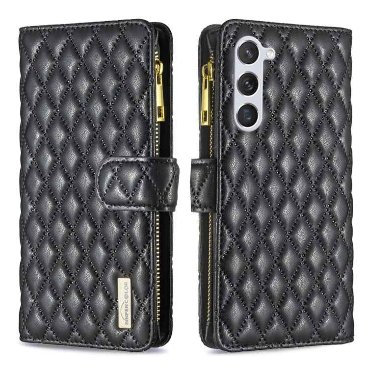 Diamond Lattice Zipper Wallet Leather Flip Phone Case, For Samsung Galaxy S25 5G, For Samsung Galaxy S25+ 5G, For Samsung Galaxy S25 Ultra 5G, For Samsung Galaxy S24 FE 5G