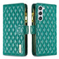 Diamond Lattice Zipper Wallet Leather Flip Phone Case, For Galaxy S27+ 5G, For Galaxy S26 FE 5G, For Samsung Galaxy S25 5G, For Samsung Galaxy S25+ 5G, For Samsung Galaxy S25 Ultra 5G, For Samsung Galaxy S24 FE 5G