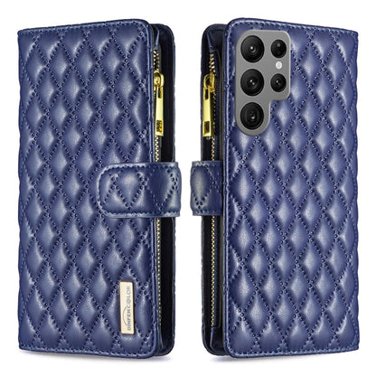 Diamond Lattice Zipper Wallet Leather Flip Phone Case, For Galaxy S27+ 5G, For Galaxy S26 FE 5G, For Samsung Galaxy S25 5G, For Samsung Galaxy S25+ 5G, For Samsung Galaxy S25 Ultra 5G, For Samsung Galaxy S24 FE 5G