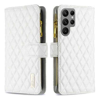 Diamond Lattice Zipper Wallet Leather Flip Phone Case, For Galaxy S27+ 5G, For Galaxy S26 FE 5G, For Samsung Galaxy S25 5G, For Samsung Galaxy S25+ 5G, For Samsung Galaxy S25 Ultra 5G, For Samsung Galaxy S24 FE 5G