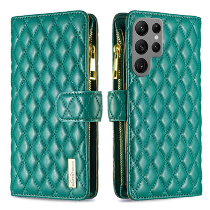 Diamond Lattice Zipper Wallet Leather Flip Phone Case, For Galaxy S27+ 5G, For Galaxy S26 FE 5G, For Samsung Galaxy S25 5G, For Samsung Galaxy S25+ 5G, For Samsung Galaxy S25 Ultra 5G, For Samsung Galaxy S24 FE 5G
