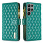 Diamond Lattice Zipper Wallet Leather Flip Phone Case, For Galaxy S27+ 5G, For Galaxy S26 FE 5G, For Samsung Galaxy S25 5G, For Samsung Galaxy S25+ 5G, For Samsung Galaxy S25 Ultra 5G, For Samsung Galaxy S24 FE 5G
