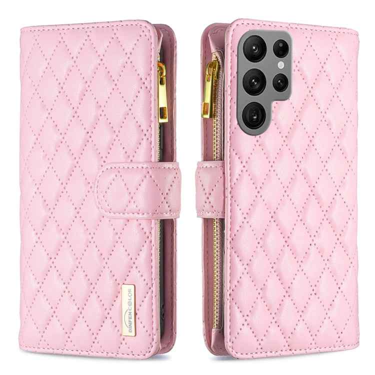 Diamond Lattice Zipper Wallet Leather Flip Phone Case, For Samsung Galaxy S25 5G, For Samsung Galaxy S25+ 5G, For Samsung Galaxy S25 Ultra 5G, For Samsung Galaxy S24 FE 5G