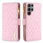 Diamond Lattice Zipper Wallet Leather Flip Phone Case, For Galaxy S27+ 5G, For Galaxy S26 FE 5G, For Samsung Galaxy S25 5G, For Samsung Galaxy S25+ 5G, For Samsung Galaxy S25 Ultra 5G, For Samsung Galaxy S24 FE 5G