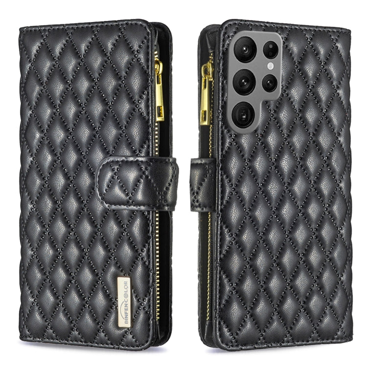 Diamond Lattice Zipper Wallet Leather Flip Phone Case, For Galaxy S27+ 5G, For Galaxy S26 FE 5G, For Samsung Galaxy S25 5G, For Samsung Galaxy S25+ 5G, For Samsung Galaxy S25 Ultra 5G, For Samsung Galaxy S24 FE 5G