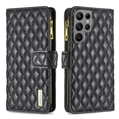 Diamond Lattice Zipper Wallet Leather Flip Phone Case, For Galaxy S27+ 5G, For Galaxy S26 FE 5G, For Samsung Galaxy S25 5G, For Samsung Galaxy S25+ 5G, For Samsung Galaxy S25 Ultra 5G, For Samsung Galaxy S24 FE 5G