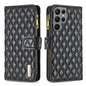 Diamond Lattice Zipper Wallet Leather Flip Phone Case, For Galaxy S27+ 5G, For Galaxy S26 FE 5G, For Samsung Galaxy S25 5G, For Samsung Galaxy S25+ 5G, For Samsung Galaxy S25 Ultra 5G, For Samsung Galaxy S24 FE 5G
