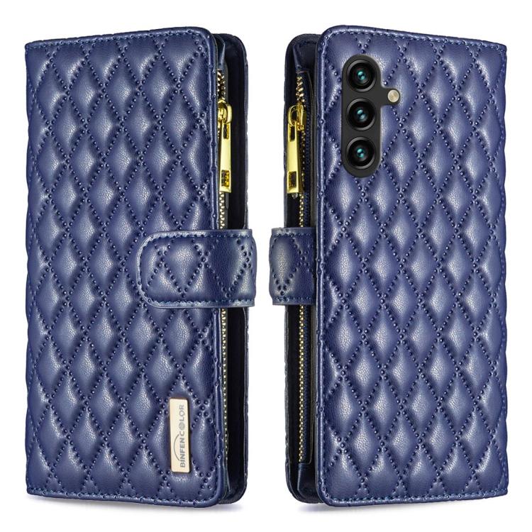 Diamond Lattice Zipper Wallet Leather Flip Phone Case, For Galaxy S27+ 5G, For Galaxy S26 FE 5G, For Samsung Galaxy S25 5G, For Samsung Galaxy S25+ 5G, For Samsung Galaxy S25 Ultra 5G, For Samsung Galaxy S24 FE 5G