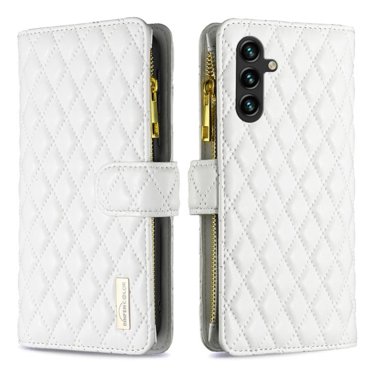 Diamond Lattice Zipper Wallet Leather Flip Phone Case, For Galaxy S27+ 5G, For Galaxy S26 FE 5G, For Samsung Galaxy S25 5G, For Samsung Galaxy S25+ 5G, For Samsung Galaxy S25 Ultra 5G, For Samsung Galaxy S24 FE 5G