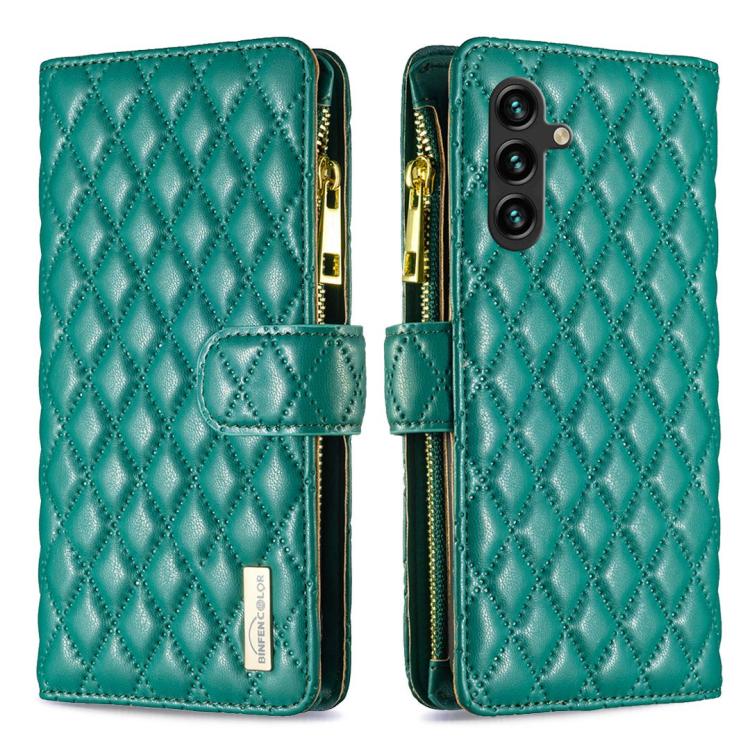 Diamond Lattice Zipper Wallet Leather Flip Phone Case, For Galaxy S27+ 5G, For Galaxy S26 FE 5G, For Samsung Galaxy S25 5G, For Samsung Galaxy S25+ 5G, For Samsung Galaxy S25 Ultra 5G, For Samsung Galaxy S24 FE 5G