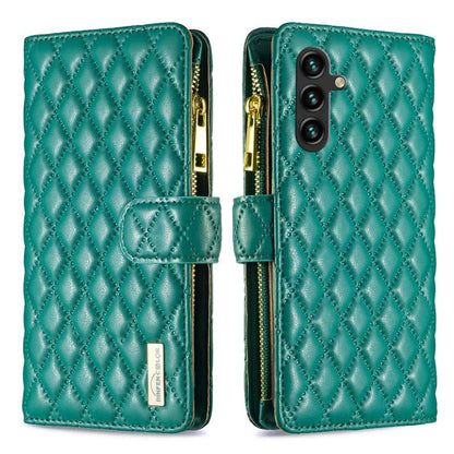 Diamond Lattice Zipper Wallet Leather Flip Phone Case, For Galaxy S27+ 5G, For Galaxy S26 FE 5G, For Samsung Galaxy S25 5G, For Samsung Galaxy S25+ 5G, For Samsung Galaxy S25 Ultra 5G, For Samsung Galaxy S24 FE 5G