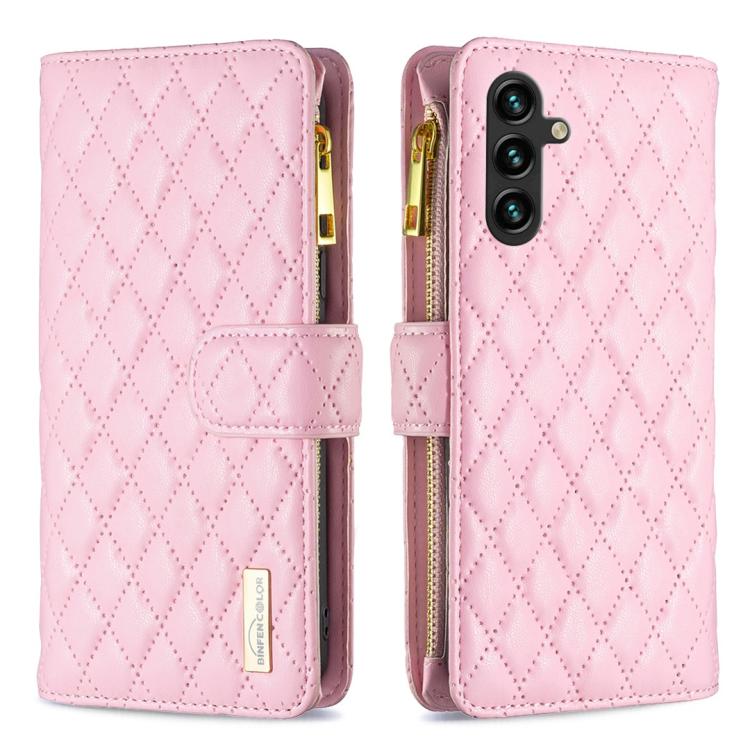 Diamond Lattice Zipper Wallet Leather Flip Phone Case, For Galaxy S27+ 5G, For Galaxy S26 FE 5G, For Samsung Galaxy S25 5G, For Samsung Galaxy S25+ 5G, For Samsung Galaxy S25 Ultra 5G, For Samsung Galaxy S24 FE 5G