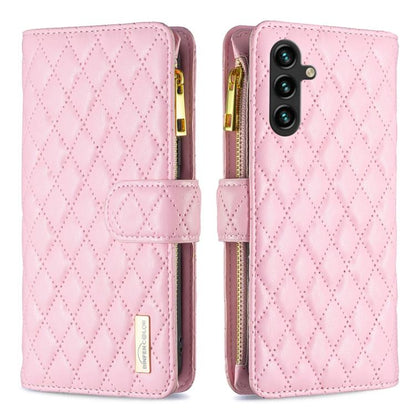 Diamond Lattice Zipper Wallet Leather Flip Phone Case, For Galaxy S27+ 5G, For Galaxy S26 FE 5G, For Samsung Galaxy S25 5G, For Samsung Galaxy S25+ 5G, For Samsung Galaxy S25 Ultra 5G, For Samsung Galaxy S24 FE 5G