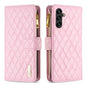 Diamond Lattice Zipper Wallet Leather Flip Phone Case, For Galaxy S27+ 5G, For Galaxy S26 FE 5G, For Samsung Galaxy S25 5G, For Samsung Galaxy S25+ 5G, For Samsung Galaxy S25 Ultra 5G, For Samsung Galaxy S24 FE 5G