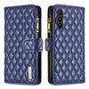 Diamond Lattice Zipper Wallet Leather Flip Phone Case, For Galaxy S27+ 5G, For Galaxy S26 FE 5G, For Samsung Galaxy S25 5G, For Samsung Galaxy S25+ 5G, For Samsung Galaxy S25 Ultra 5G, For Samsung Galaxy S24 FE 5G