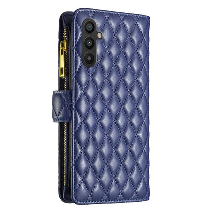 Diamond Lattice Zipper Wallet Leather Flip Phone Case, For Galaxy S27+ 5G, For Galaxy S26 FE 5G, For Samsung Galaxy S25 5G, For Samsung Galaxy S25+ 5G, For Samsung Galaxy S25 Ultra 5G, For Samsung Galaxy S24 FE 5G