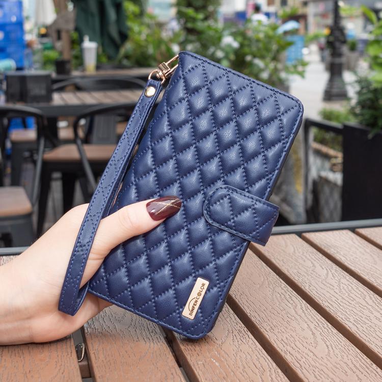 Diamond Lattice Zipper Wallet Leather Flip Phone Case, For Galaxy S27+ 5G, For Galaxy S26 FE 5G, For Samsung Galaxy S25 5G, For Samsung Galaxy S25+ 5G, For Samsung Galaxy S25 Ultra 5G, For Samsung Galaxy S24 FE 5G