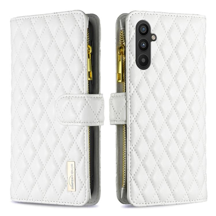 Diamond Lattice Zipper Wallet Leather Flip Phone Case, For Galaxy S27+ 5G, For Galaxy S26 FE 5G, For Samsung Galaxy S25 5G, For Samsung Galaxy S25+ 5G, For Samsung Galaxy S25 Ultra 5G, For Samsung Galaxy S24 FE 5G