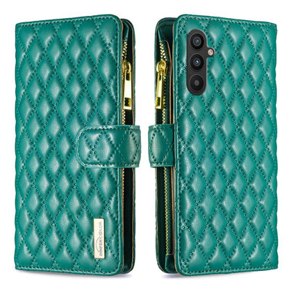Diamond Lattice Zipper Wallet Leather Flip Phone Case, For Galaxy S27+ 5G, For Galaxy S26 FE 5G, For Samsung Galaxy S25 5G, For Samsung Galaxy S25+ 5G, For Samsung Galaxy S25 Ultra 5G, For Samsung Galaxy S24 FE 5G
