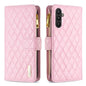 Diamond Lattice Zipper Wallet Leather Flip Phone Case, For Galaxy S27+ 5G, For Galaxy S26 FE 5G, For Samsung Galaxy S25 5G, For Samsung Galaxy S25+ 5G, For Samsung Galaxy S25 Ultra 5G, For Samsung Galaxy S24 FE 5G
