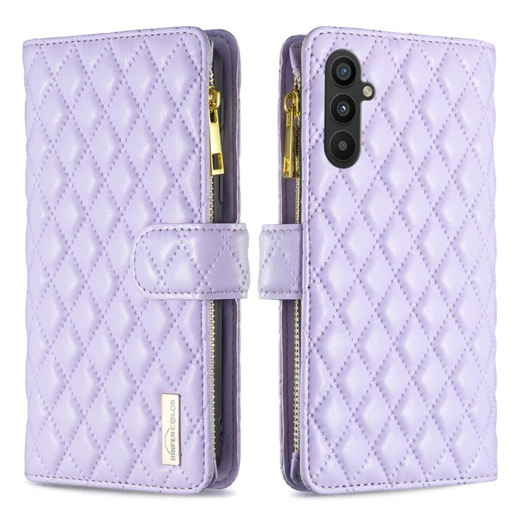 Diamond Lattice Zipper Wallet Leather Flip Phone Case, For Galaxy S27+ 5G, For Galaxy S26 FE 5G, For Samsung Galaxy S25 5G, For Samsung Galaxy S25+ 5G, For Samsung Galaxy S25 Ultra 5G, For Samsung Galaxy S24 FE 5G