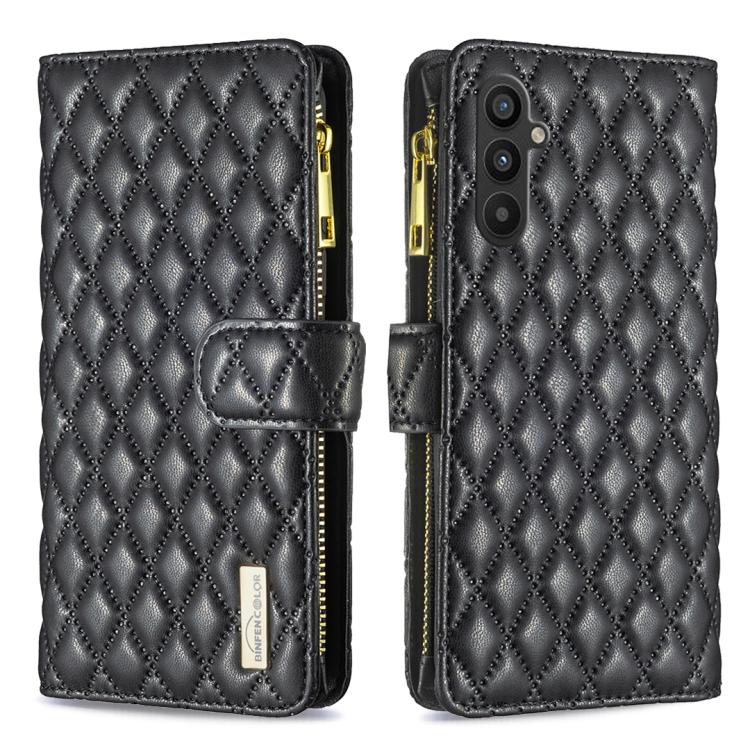 Diamond Lattice Zipper Wallet Leather Flip Phone Case, For Galaxy S27+ 5G, For Galaxy S26 FE 5G, For Samsung Galaxy S25 5G, For Samsung Galaxy S25+ 5G, For Samsung Galaxy S25 Ultra 5G, For Samsung Galaxy S24 FE 5G