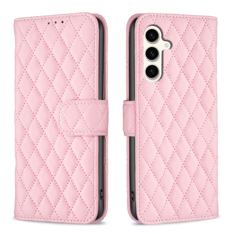 Diamond Lattice Wallet Flip Leather Phone Case, For Samsung Galaxy S24 FE 5G