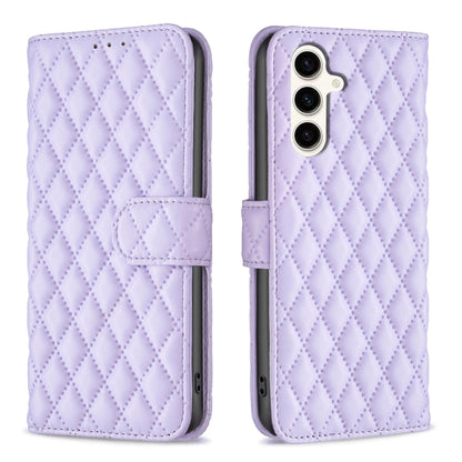 Diamond Lattice Wallet Flip Leather Phone Case, For Samsung Galaxy S24 FE 5G