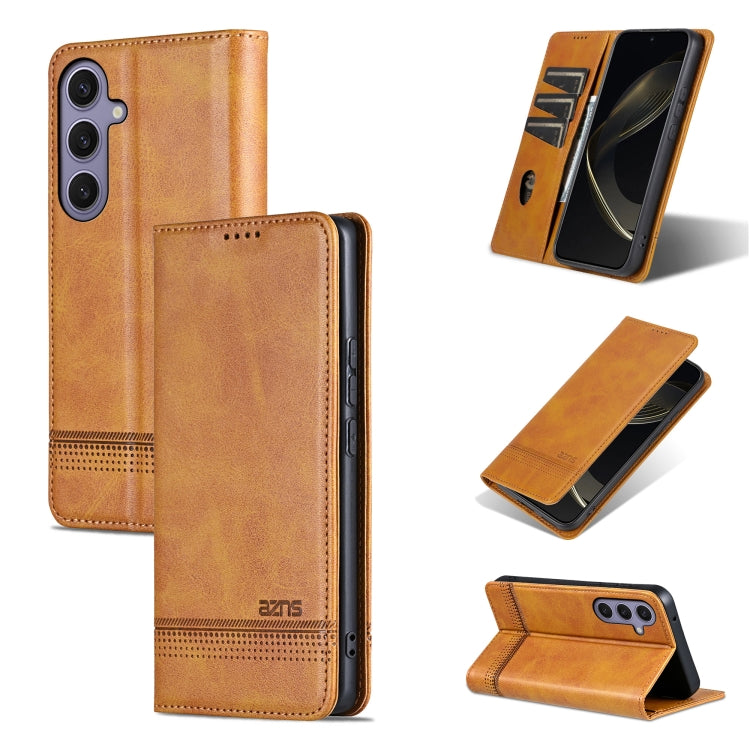 AZNS Magnetic Calf Texture Flip Leather Phone Case, For Samsung Galaxy S26+ 5G, For Samsung Galaxy S26 Ultra 5G, For Samsung Galaxy S26 5G, For Samsung Galaxy S25 FE 5G, For Samsung Galaxy S25 Edge 5G, For Samsung Galaxy S25 5G, For Samsung Galaxy S25+...