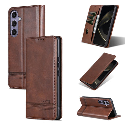 AZNS Magnetic Calf Texture Flip Leather Phone Case, For Galaxy S26 FE 5G, For Samsung Galaxy S26+ 5G, For Samsung Galaxy S26 Ultra 5G, For Samsung Galaxy S26 5G, For Samsung Galaxy S25 FE 5G, For Samsung Galaxy S25 Edge 5G, For Samsung Galaxy S25 5G   ...