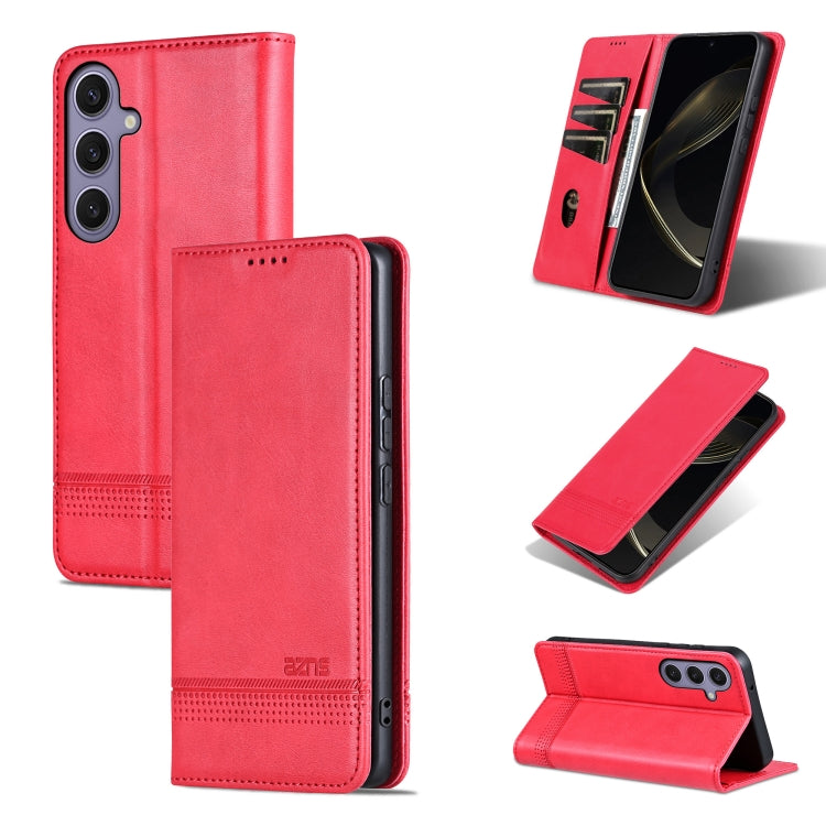 AZNS Magnetic Calf Texture Flip Leather Phone Case, For Samsung Galaxy S26+ 5G, For Samsung Galaxy S26 Ultra 5G, For Samsung Galaxy S26 5G, For Samsung Galaxy S25 FE 5G, For Samsung Galaxy S25 Edge 5G, For Samsung Galaxy S25 5G, For Samsung Galaxy S25+...
