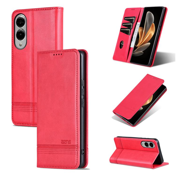 AZNS Magnetic Calf Texture Flip Leather Phone Case, For Galaxy S26 FE 5G, For Samsung Galaxy S26+ 5G, For Samsung Galaxy S26 Ultra 5G, For Samsung Galaxy S26 5G, For Samsung Galaxy S25 FE 5G, For Samsung Galaxy S25 Edge 5G, For Samsung Galaxy S25 5G   ...