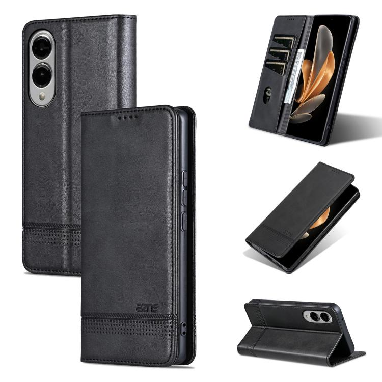 AZNS Magnetic Calf Texture Flip Leather Phone Case, For Galaxy S26 FE 5G, For Samsung Galaxy S26+ 5G, For Samsung Galaxy S26 Ultra 5G, For Samsung Galaxy S26 5G, For Samsung Galaxy S25 FE 5G, For Samsung Galaxy S25 Edge 5G, For Samsung Galaxy S25 5G   ...