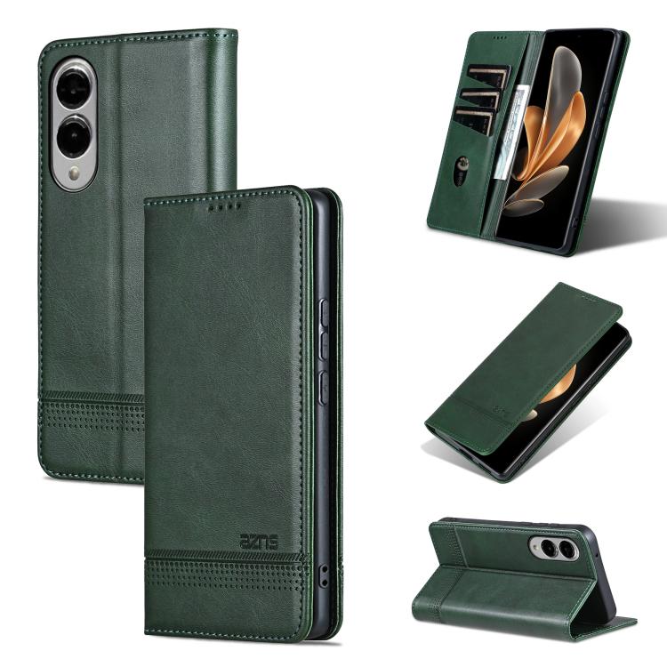 AZNS Magnetic Calf Texture Flip Leather Phone Case, For Galaxy S26 FE 5G, For Samsung Galaxy S26+ 5G, For Samsung Galaxy S26 Ultra 5G, For Samsung Galaxy S26 5G, For Samsung Galaxy S25 FE 5G, For Samsung Galaxy S25 Edge 5G, For Samsung Galaxy S25 5G   ...