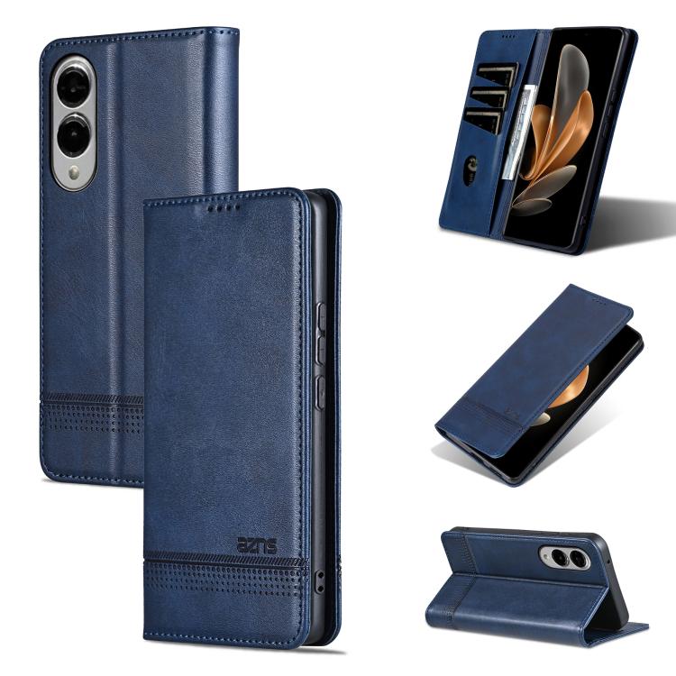 AZNS Magnetic Calf Texture Flip Leather Phone Case, For Samsung Galaxy S26+ 5G, For Samsung Galaxy S26 Ultra 5G, For Samsung Galaxy S26 5G, For Samsung Galaxy S25 FE 5G, For Samsung Galaxy S25 Edge 5G, For Samsung Galaxy S25 5G, For Samsung Galaxy S25+...