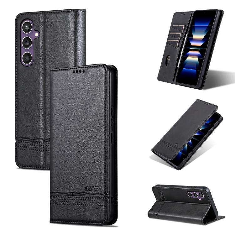 AZNS Magnetic Calf Texture Flip Leather Phone Case, For Galaxy S26 FE 5G, For Samsung Galaxy S26+ 5G, For Samsung Galaxy S26 Ultra 5G, For Samsung Galaxy S26 5G, For Samsung Galaxy S25 FE 5G, For Samsung Galaxy S25 Edge 5G, For Samsung Galaxy S25 5G   ...