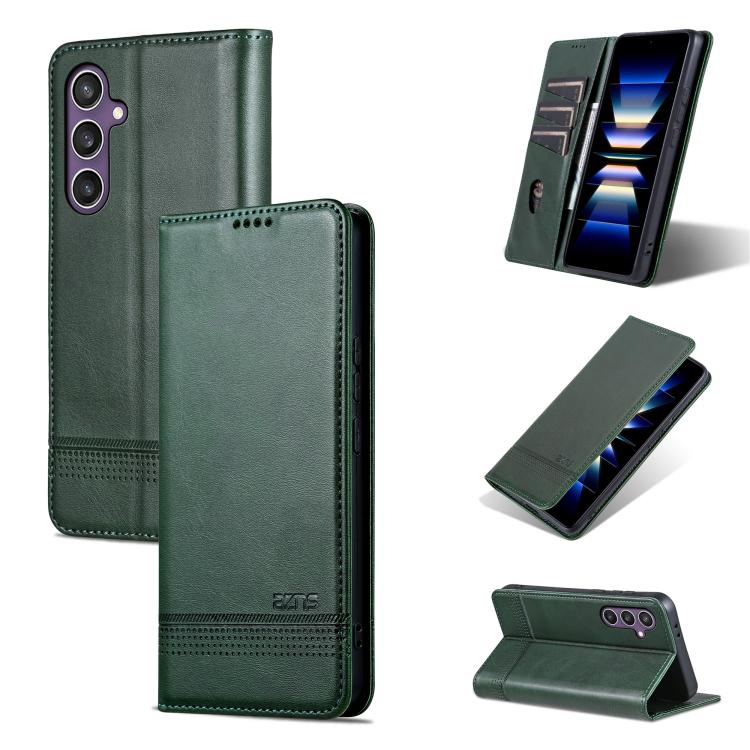 AZNS Magnetic Calf Texture Flip Leather Phone Case, For Galaxy S26 FE 5G, For Samsung Galaxy S26+ 5G, For Samsung Galaxy S26 Ultra 5G, For Samsung Galaxy S26 5G, For Samsung Galaxy S25 FE 5G, For Samsung Galaxy S25 Edge 5G, For Samsung Galaxy S25 5G   ...