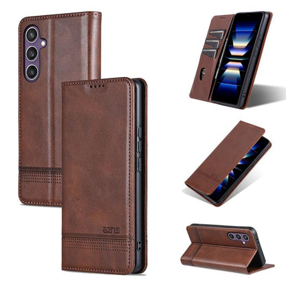 AZNS Magnetic Calf Texture Flip Leather Phone Case, For Galaxy S26 FE 5G, For Samsung Galaxy S26+ 5G, For Samsung Galaxy S26 Ultra 5G, For Samsung Galaxy S26 5G, For Samsung Galaxy S25 FE 5G, For Samsung Galaxy S25 Edge 5G, For Samsung Galaxy S25 5G   ...