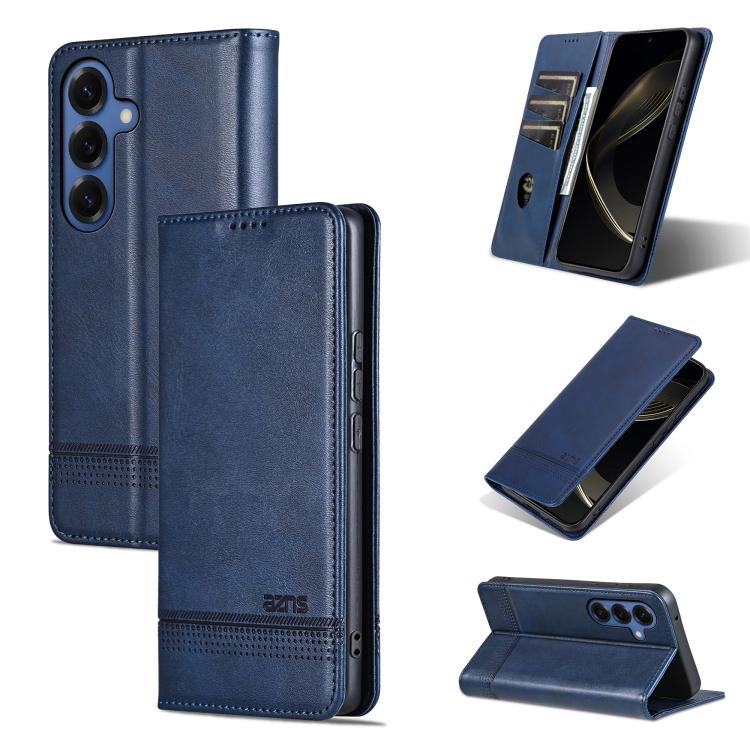 AZNS Magnetic Calf Texture Flip Leather Phone Case, For Galaxy S26 FE 5G, For Samsung Galaxy S26+ 5G, For Samsung Galaxy S26 Ultra 5G, For Samsung Galaxy S26 5G, For Samsung Galaxy S25 FE 5G, For Samsung Galaxy S25 Edge 5G, For Samsung Galaxy S25 5G   ...