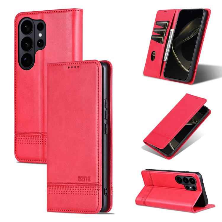 AZNS Magnetic Calf Texture Flip Leather Phone Case, For Samsung Galaxy S26+ 5G, For Samsung Galaxy S26 Ultra 5G, For Samsung Galaxy S26 5G, For Samsung Galaxy S25 FE 5G, For Samsung Galaxy S25 Edge 5G, For Samsung Galaxy S25 5G, For Samsung Galaxy S25+...