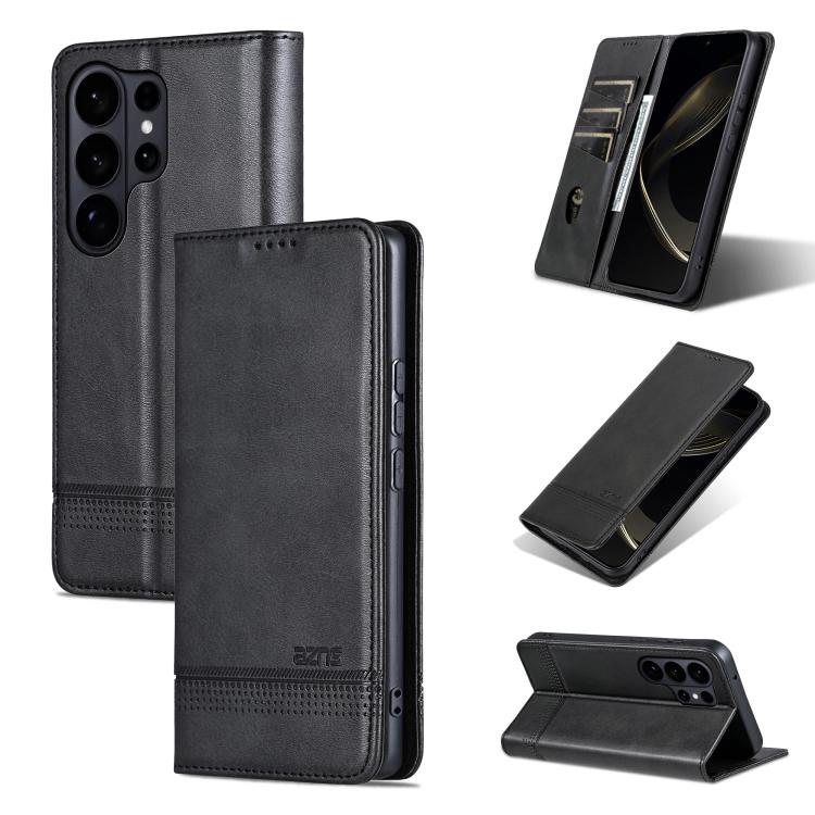 AZNS Magnetic Calf Texture Flip Leather Phone Case, For Galaxy S26 FE 5G, For Samsung Galaxy S26+ 5G, For Samsung Galaxy S26 Ultra 5G, For Samsung Galaxy S26 5G, For Samsung Galaxy S25 FE 5G, For Samsung Galaxy S25 Edge 5G, For Samsung Galaxy S25 5G   ...