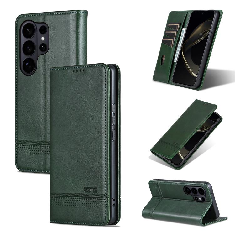 AZNS Magnetic Calf Texture Flip Leather Phone Case, For Galaxy S26 FE 5G, For Samsung Galaxy S26+ 5G, For Samsung Galaxy S26 Ultra 5G, For Samsung Galaxy S26 5G, For Samsung Galaxy S25 FE 5G, For Samsung Galaxy S25 Edge 5G, For Samsung Galaxy S25 5G   ...