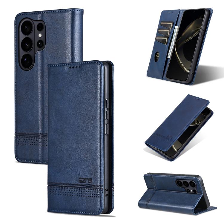 AZNS Magnetic Calf Texture Flip Leather Phone Case, For Galaxy S26 FE 5G, For Samsung Galaxy S26+ 5G, For Samsung Galaxy S26 Ultra 5G, For Samsung Galaxy S26 5G, For Samsung Galaxy S25 FE 5G, For Samsung Galaxy S25 Edge 5G, For Samsung Galaxy S25 5G   ...