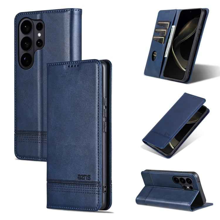 AZNS Magnetic Calf Texture Flip Leather Phone Case, For Samsung Galaxy S26+ 5G, For Samsung Galaxy S26 Ultra 5G, For Samsung Galaxy S26 5G, For Samsung Galaxy S25 FE 5G, For Samsung Galaxy S25 Edge 5G, For Samsung Galaxy S25 5G, For Samsung Galaxy S25+...